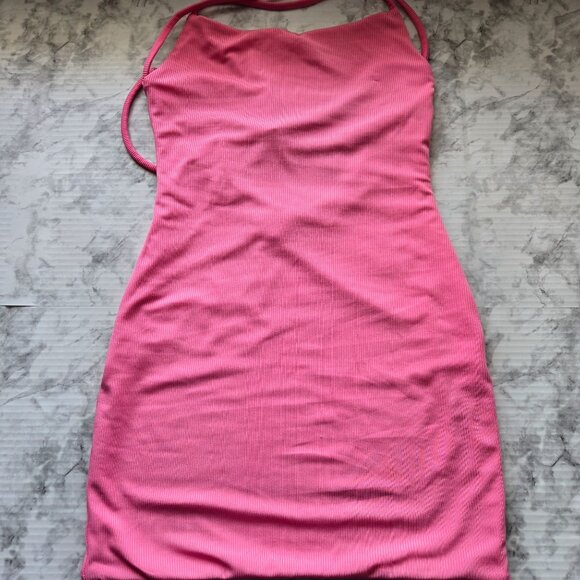 Hello Molly Pink Ribbed Mini Dress Sz XS US 2 AU 6 - Picture 5 of 10